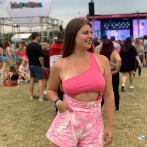 Light Pink Paper Bag Shorts